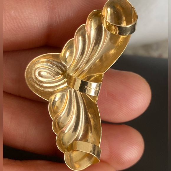 Beautiful Exquisite Solid 14K Gold Angel Wings/Butterfly Pendant Slide. Unique! - Picture 3 of 12